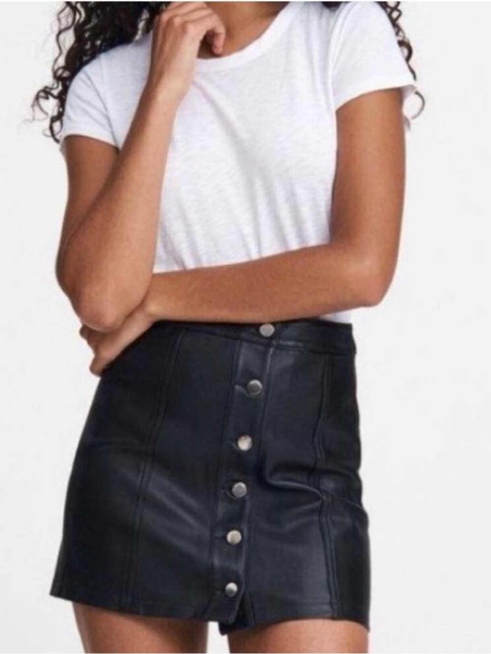 Rag and bone leather skirt button down
